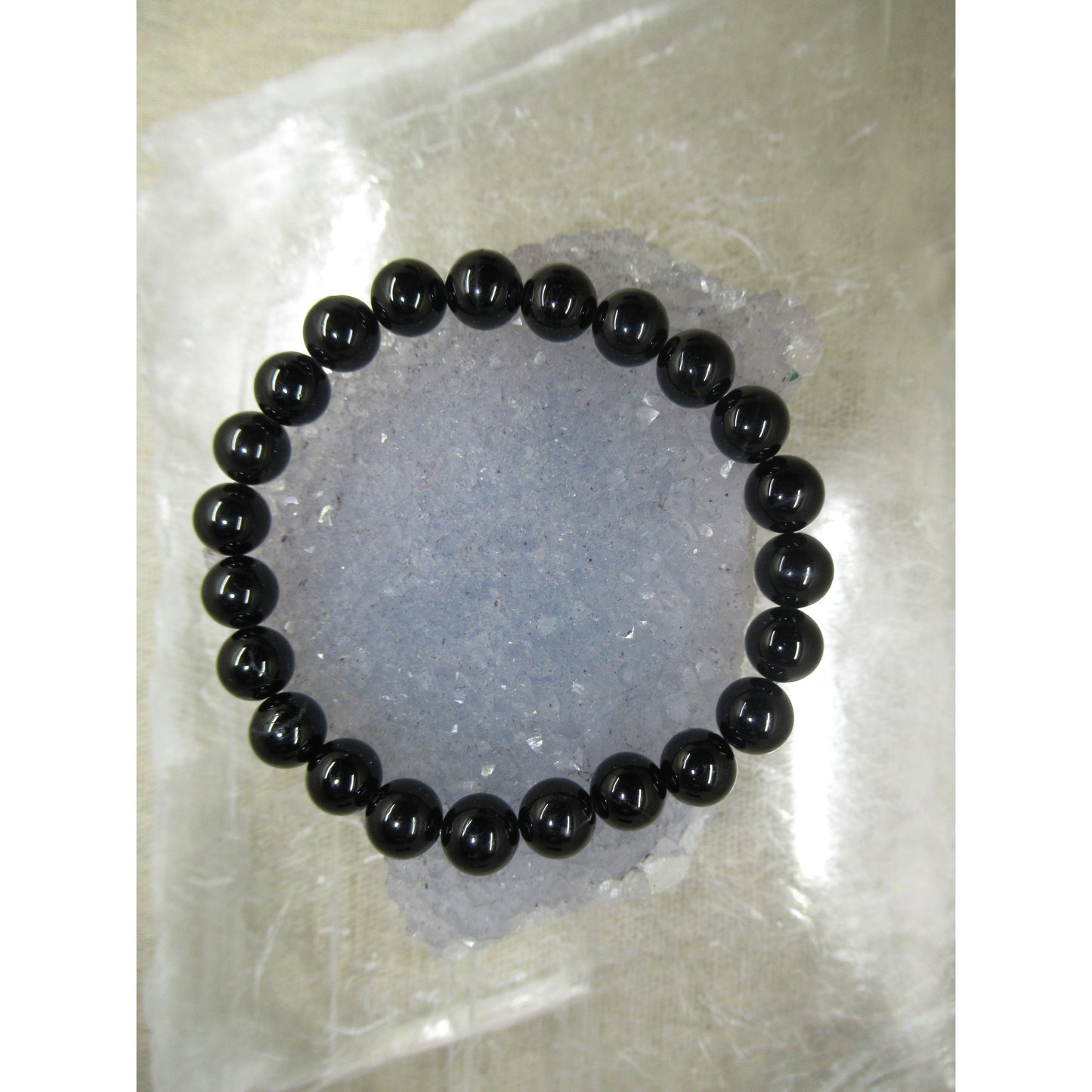 Black Tourmaline Bracelet 8mm Beaded Black