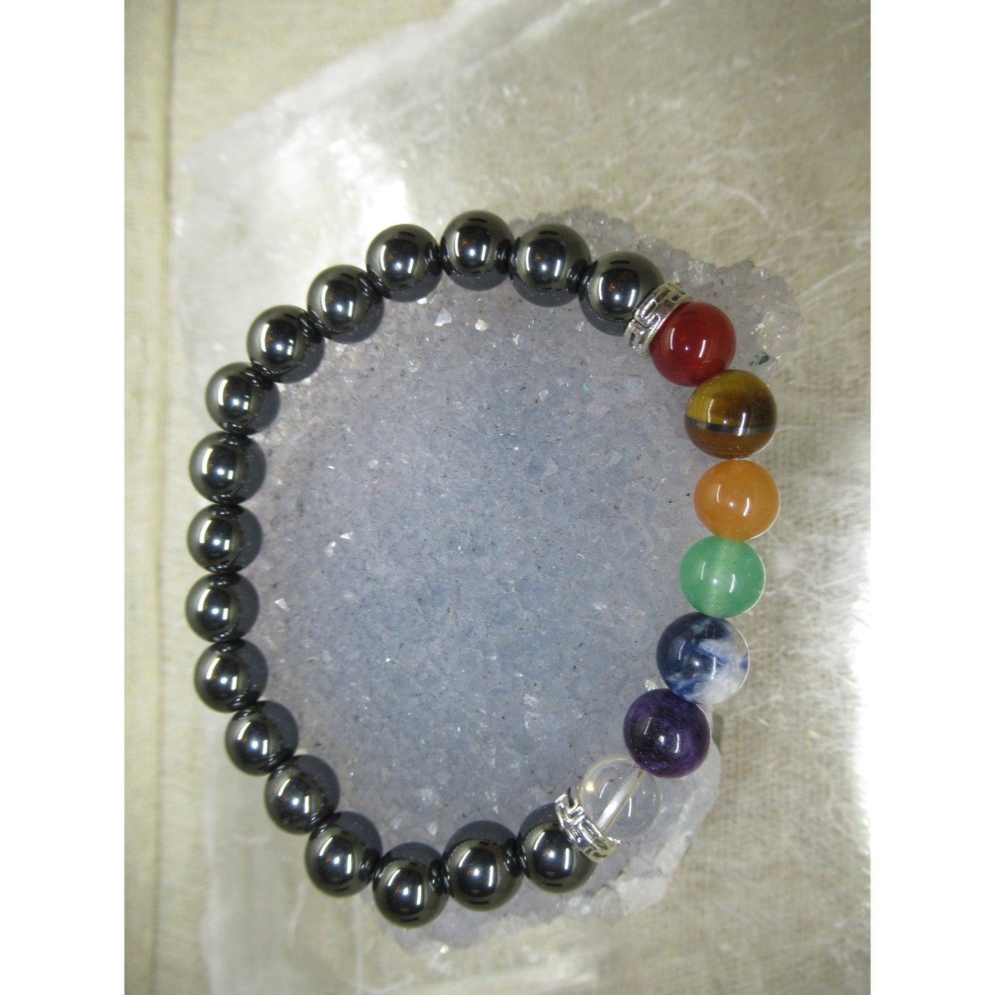 Hematite Bracelet 8mm 7 Chakra Black