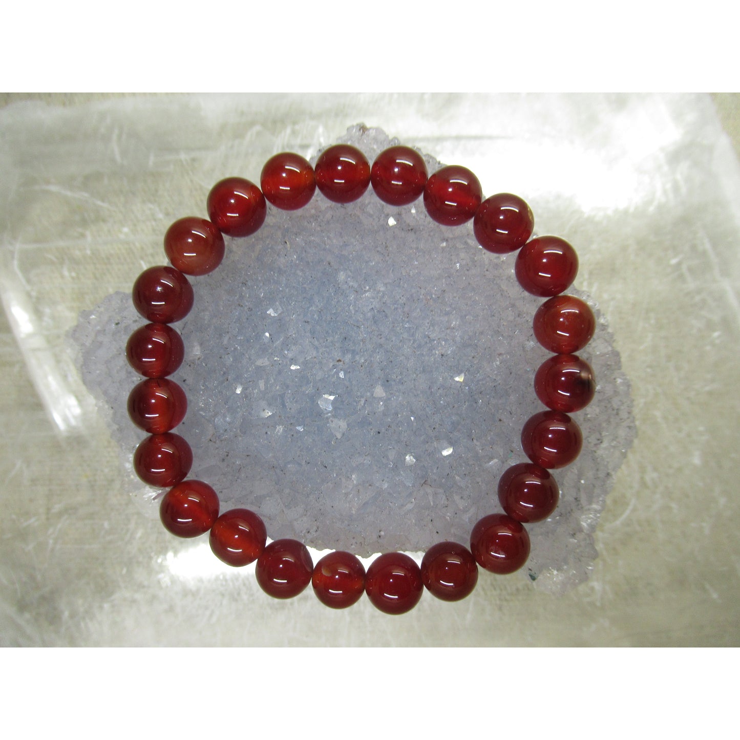 Carnelian Bracelet 8mm Beaded Orange