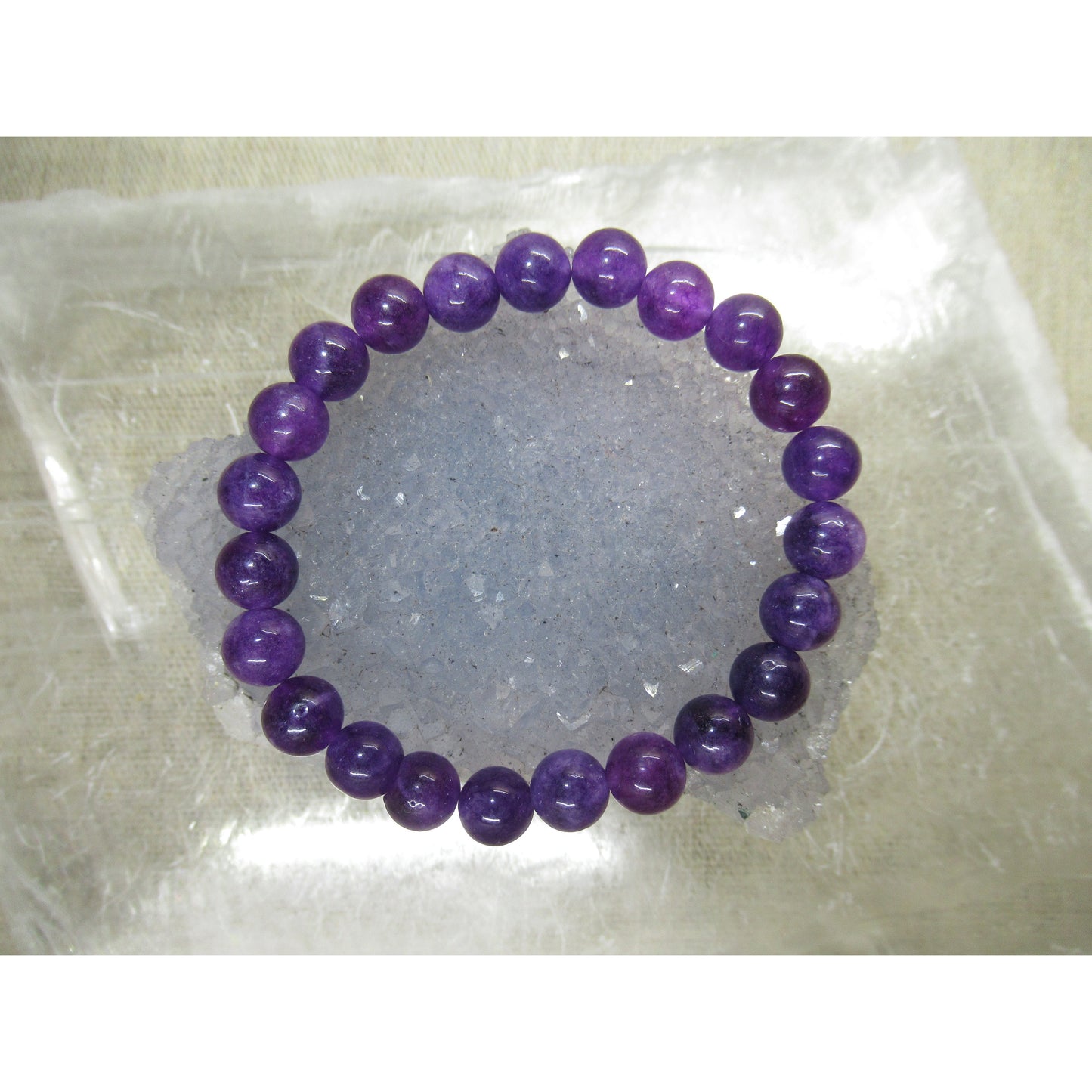 Amethyst Bracelet 8mm Beaded Purple