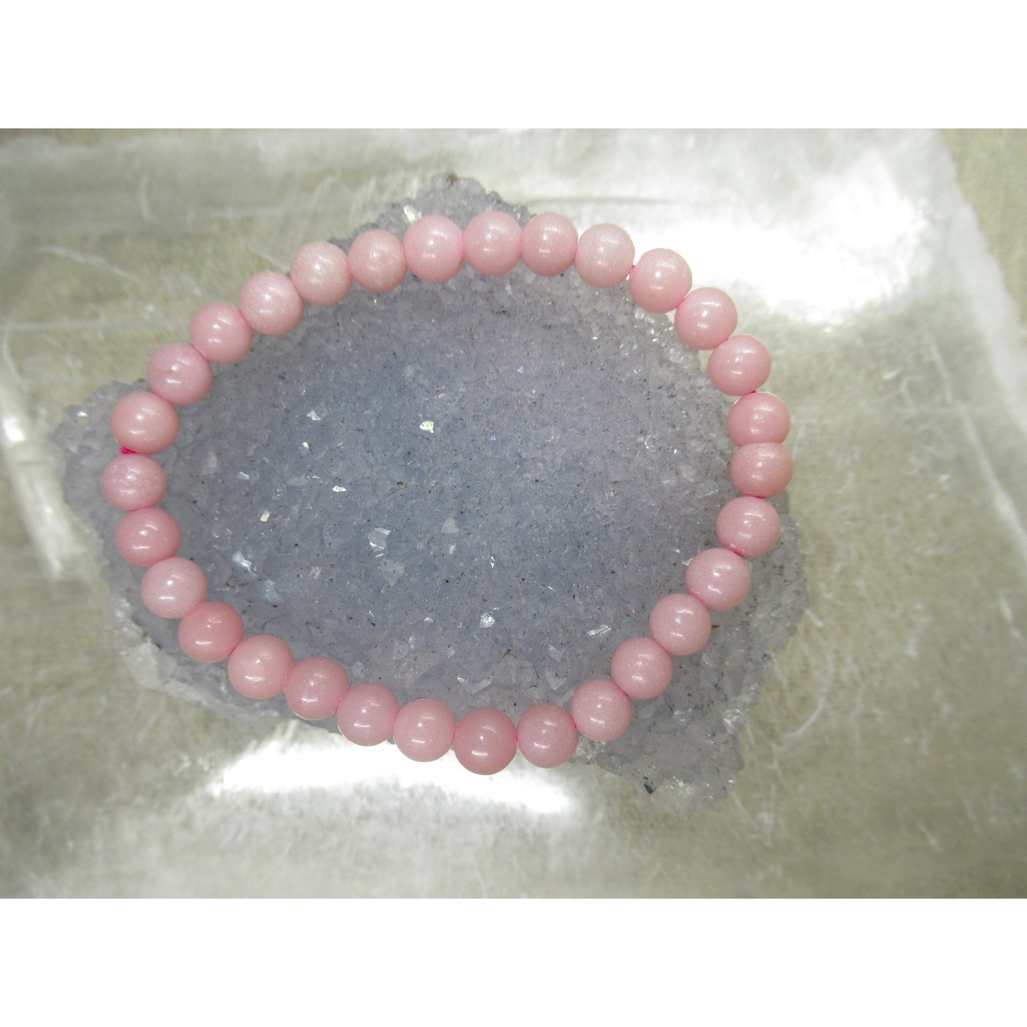 Andean Opal Bracelet 7mm Beaded Pink