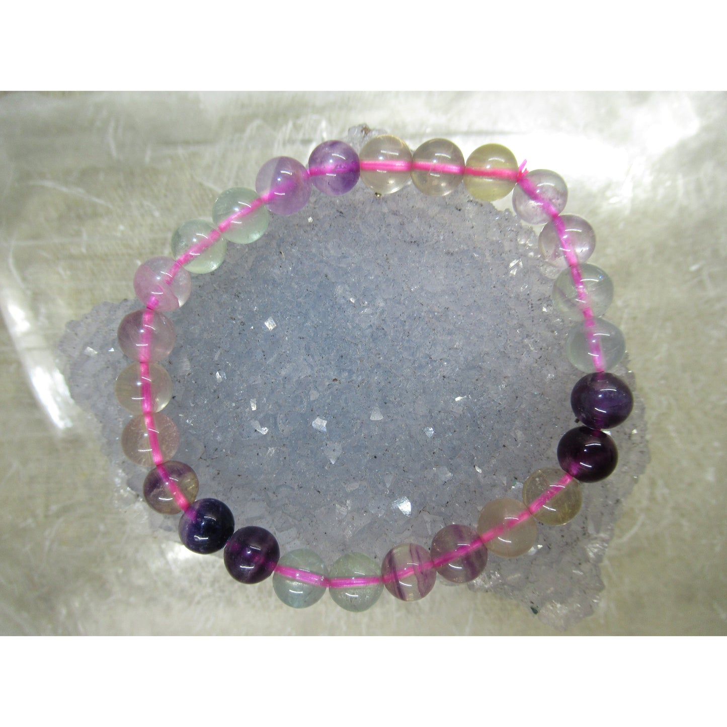 Fluorite Bracelet 7mm Beaded Multi