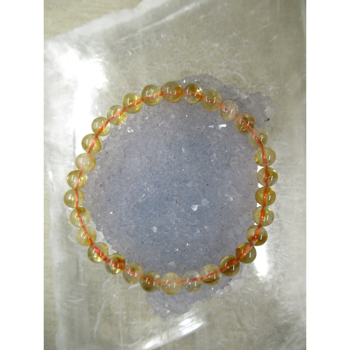 Citrine Bracelet 7mm Beaded Yellow