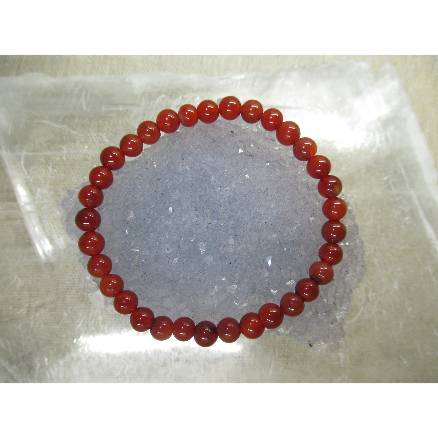 Carnelian Bracelet 6mm Beaded Orange