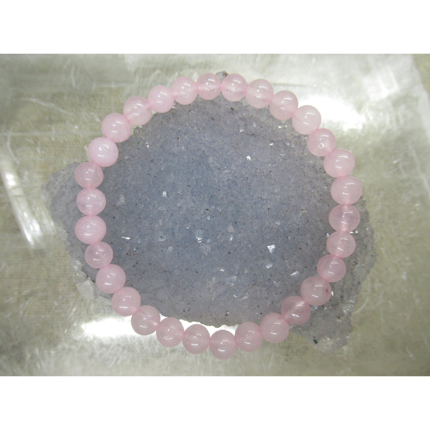Rose Quartz Bracelet 6mm Beaded Pink