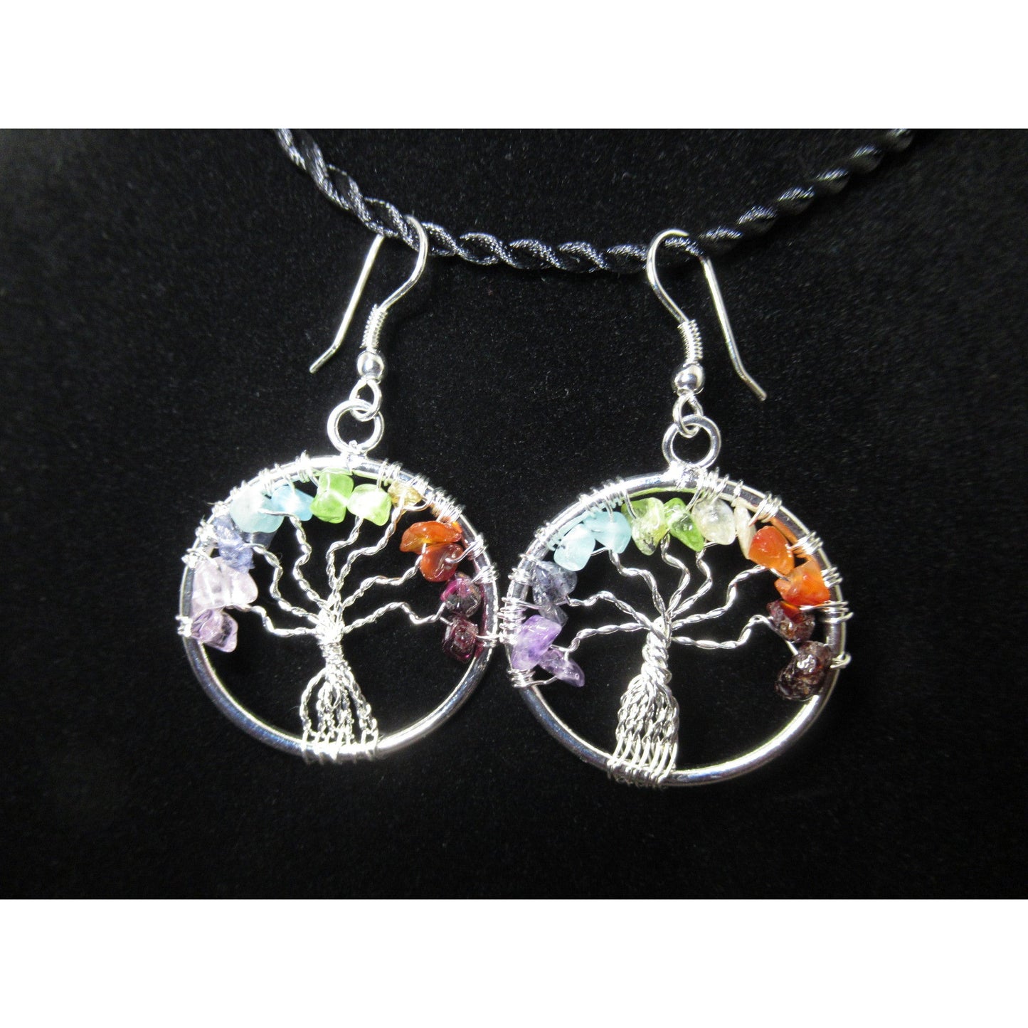 Tree Of Life Earrings 7 Chakra Multi 1.25 X