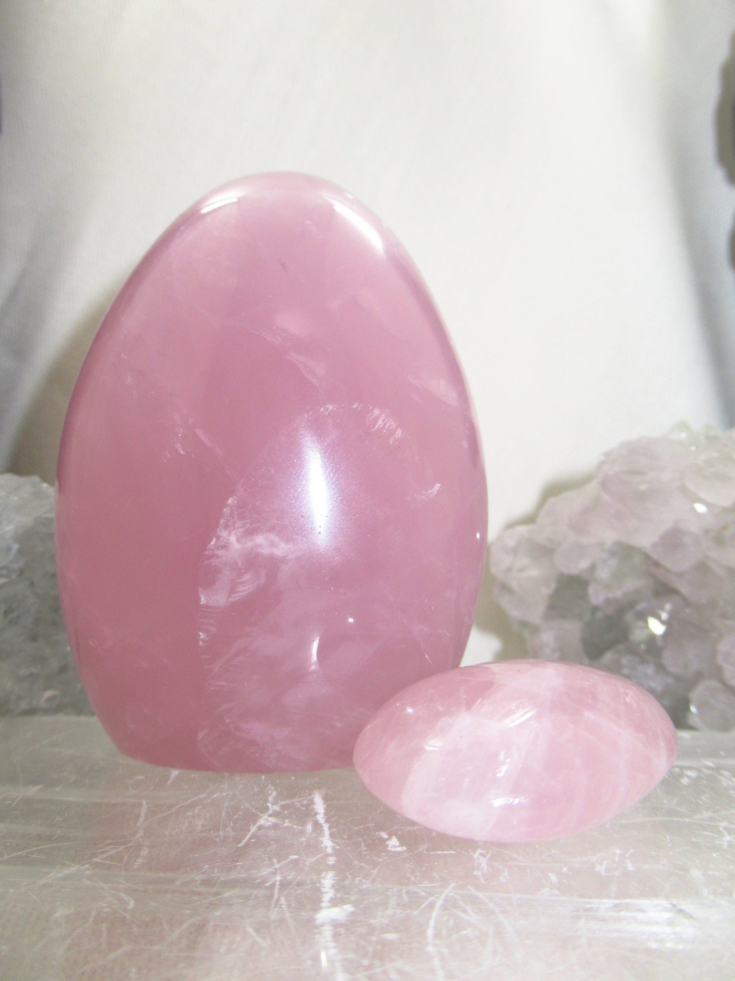 Rose Quartz Freeform Medium Polished Pink 3.5x2.5x1 & 1.5x1