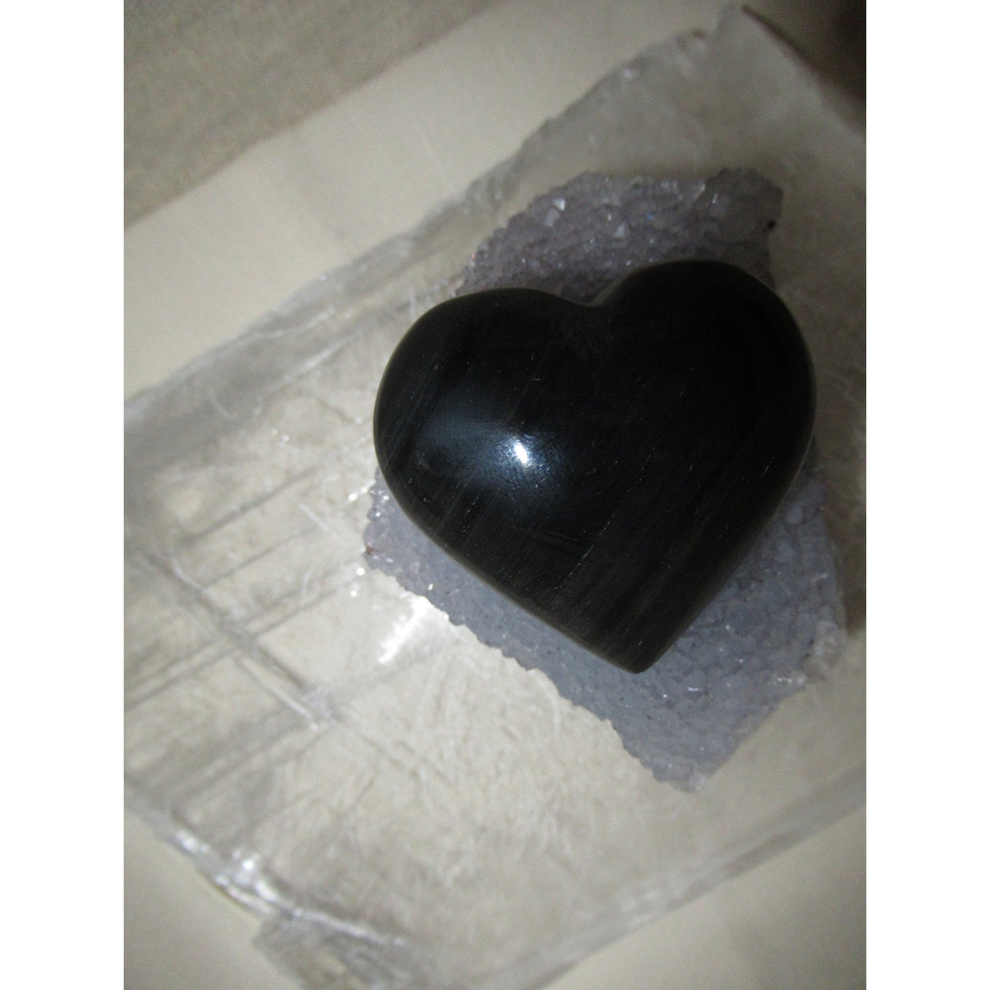 Obsidian Heart Stone Polished Black 2 X 2