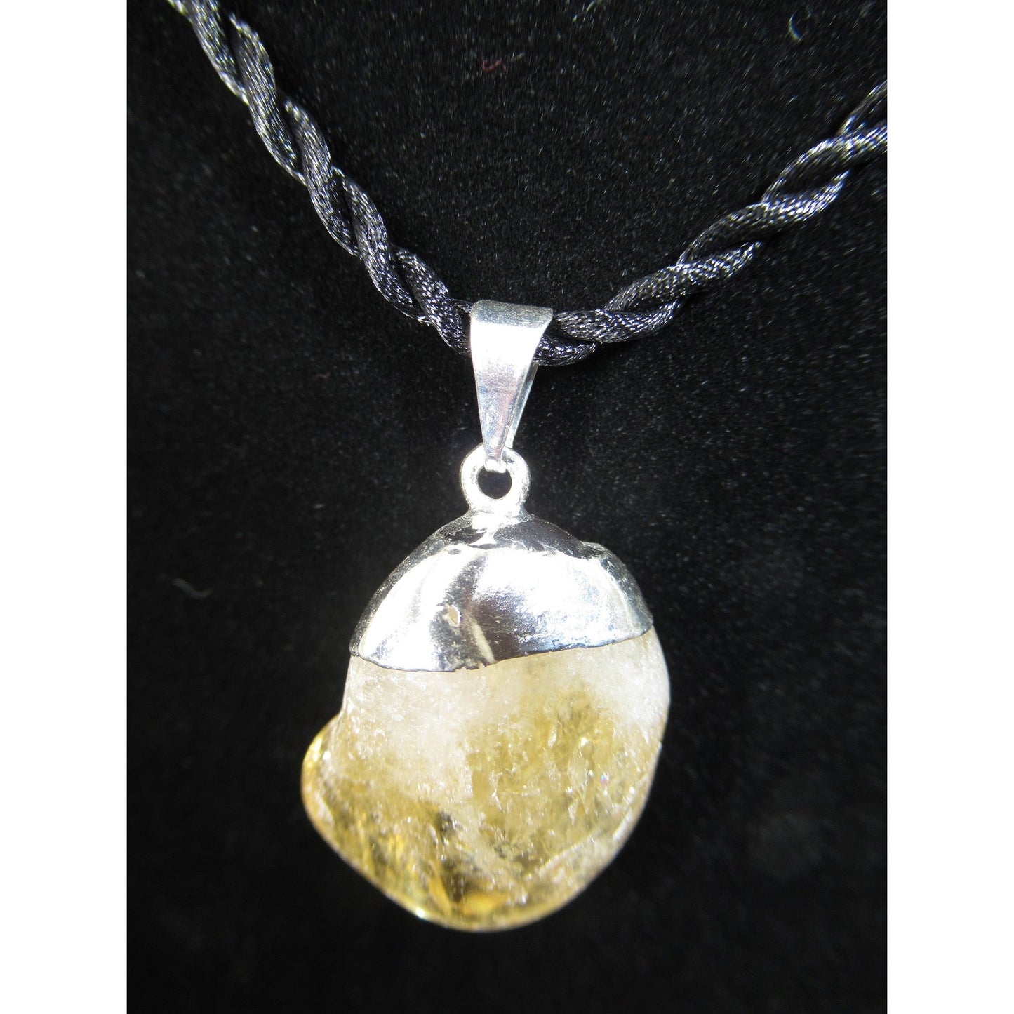 Citrine Pendant Tumbled Yellow 1 X 1