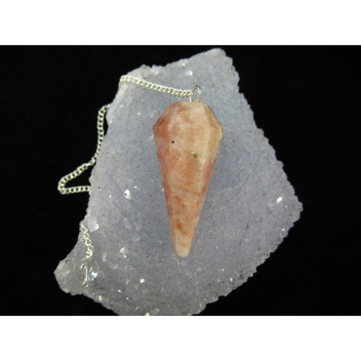 Sunstone Pendulum Polished Orange White 1.5 2 X .5 to .75 Inches