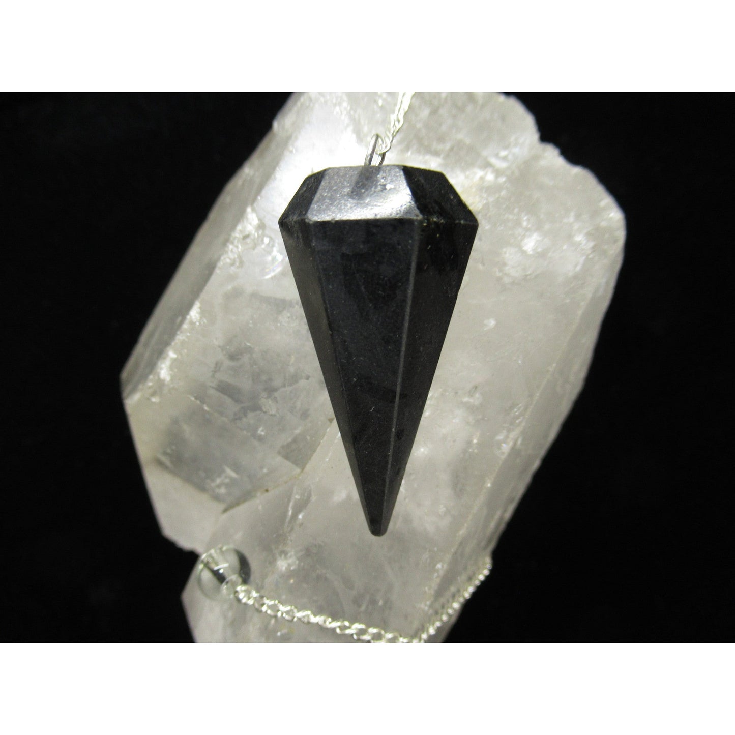 Black Tourmaline Pendulum Polished Black 1.5 2 X .5 to .75 Inches
