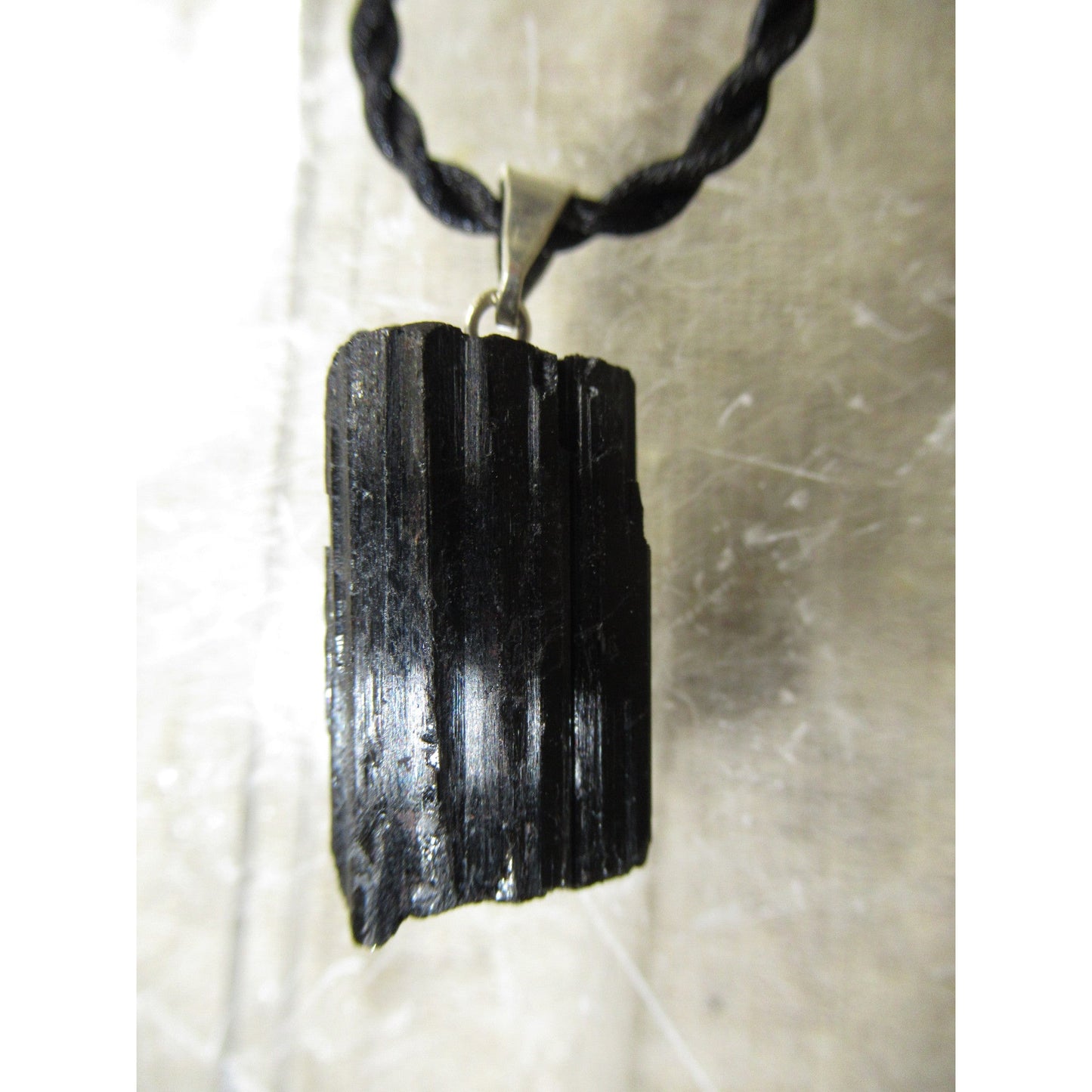 Tourmaline Pendant Raw Black 1 X 0.75