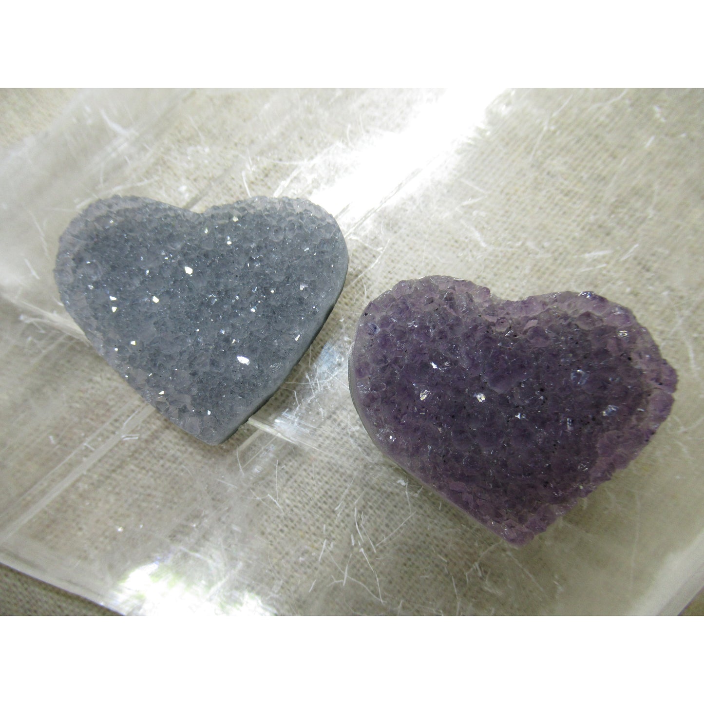Druzy Quartz Heart Med Set 2 Multi 1.5X2