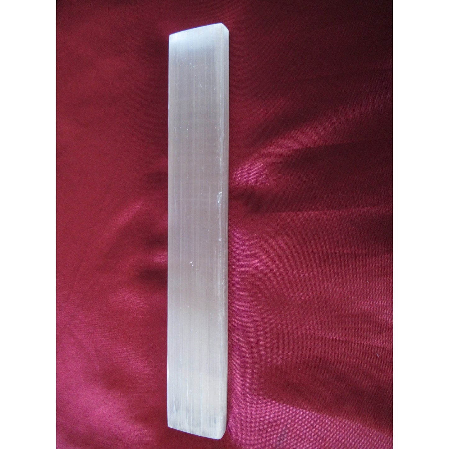 Selenite Flat Charging Bar Polished White 7 X 1.25