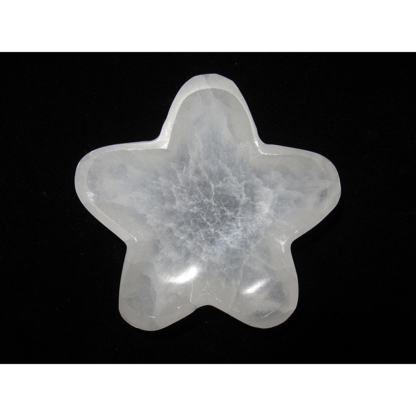 Selenite Charging Bowl Star Polished White 4 X 1.5