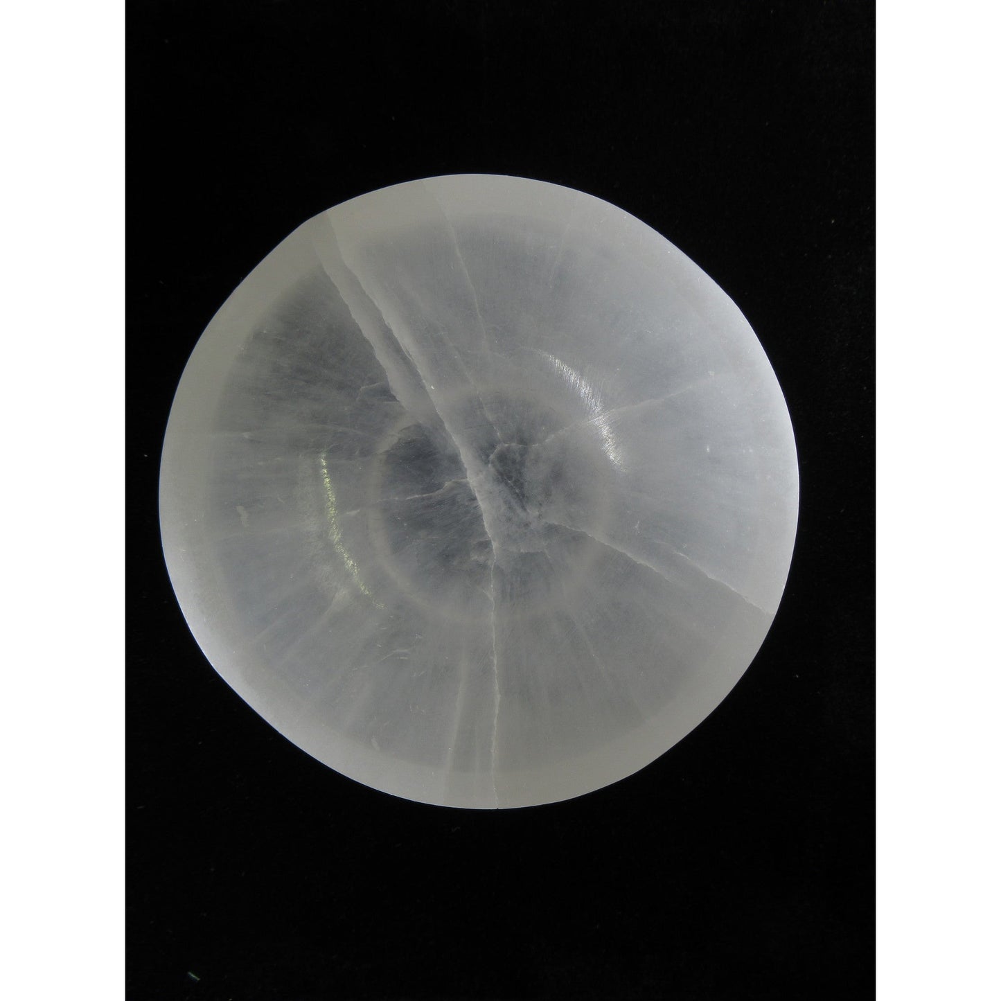 Selenite Round Polished White 4 X 2