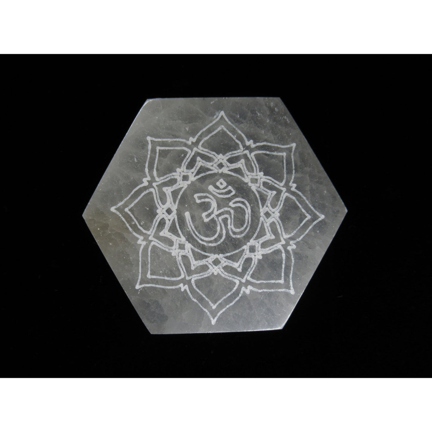 Selenite OM Charging Plate Polished White 3 X 3 X 0.5