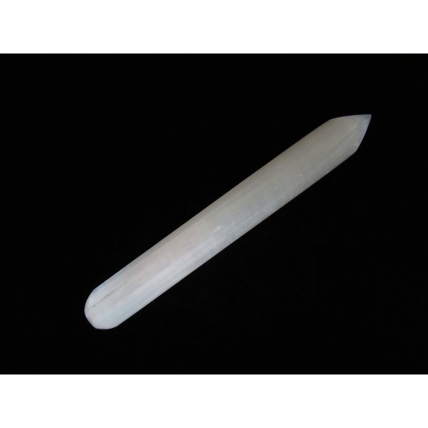 Selenite Wand Thin With Point Polished White 6.5 X .5