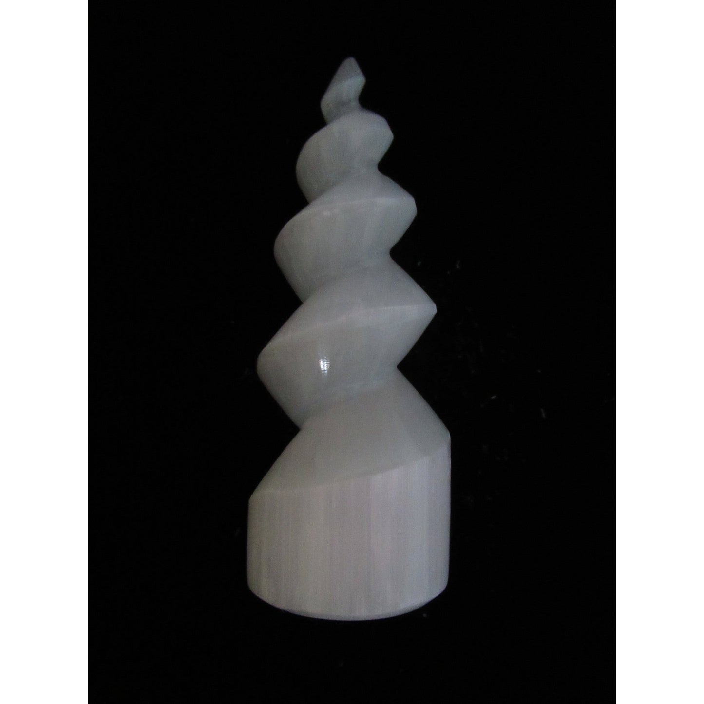 Selenite Small Twist Tower Polished White 4 X 1.5