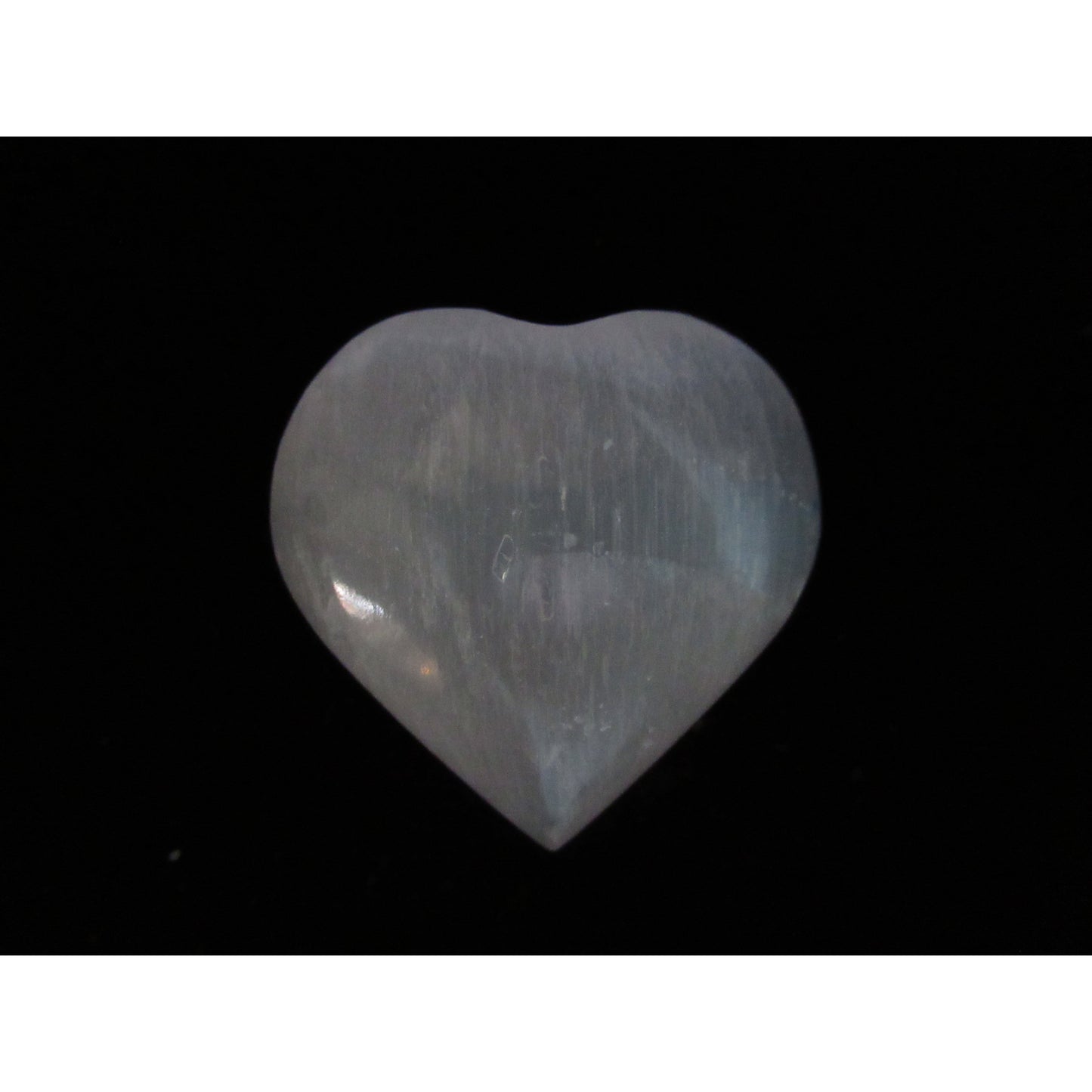 Selenite Heart Stone Small Polished White 1 1/2 X 1 1/2