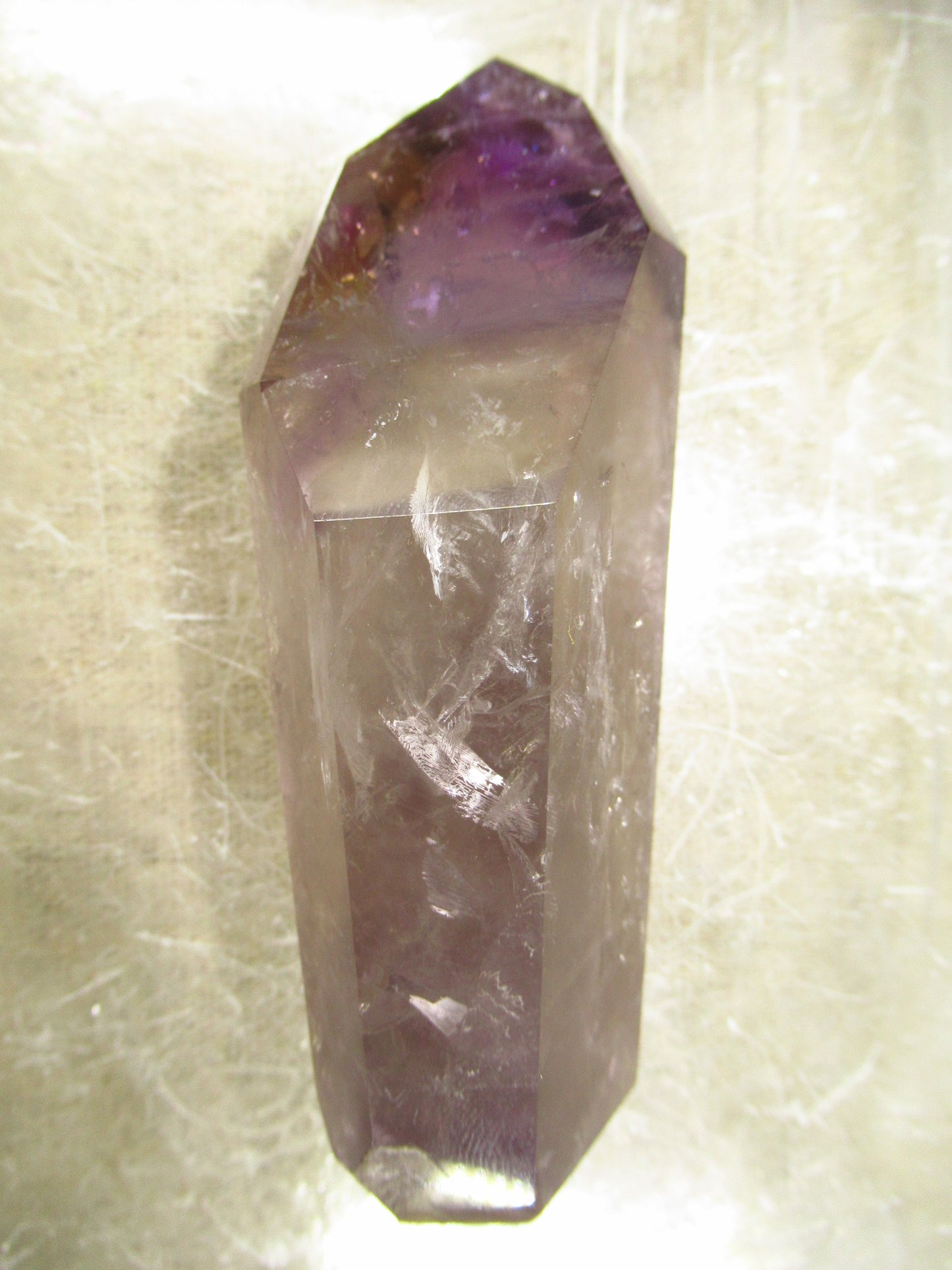Amethyst Smokey Quartz Grade A Large Point Inverted Tower Polished Purple 4 x 2.5