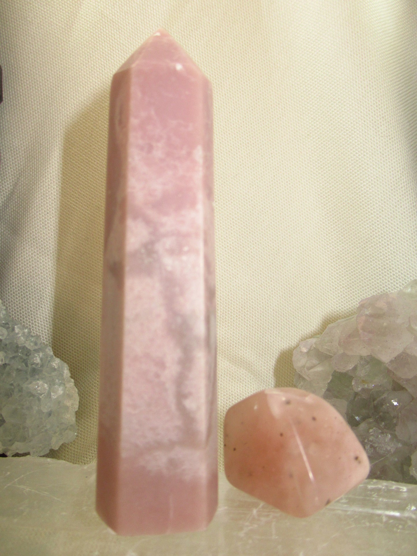 Andean Opal Medium Tower With Stone Polished Pink 3.5 x .75
